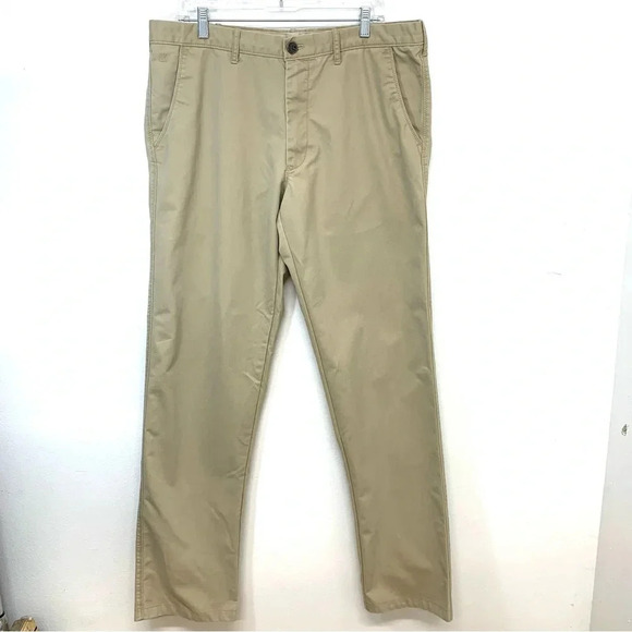 Haggar LK‎ Life Well Made Mens Chino Pants 36x32  Tan Neutral Flat Front Pockets - Picture 1 of 14